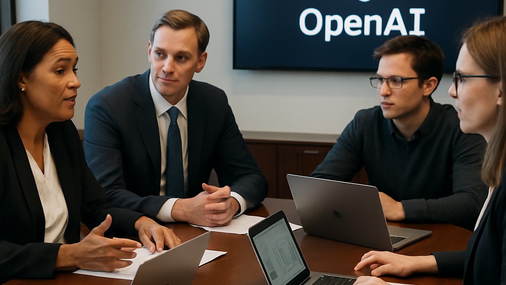 OpenAI Testimony legal team and tech executives meeting around conference table