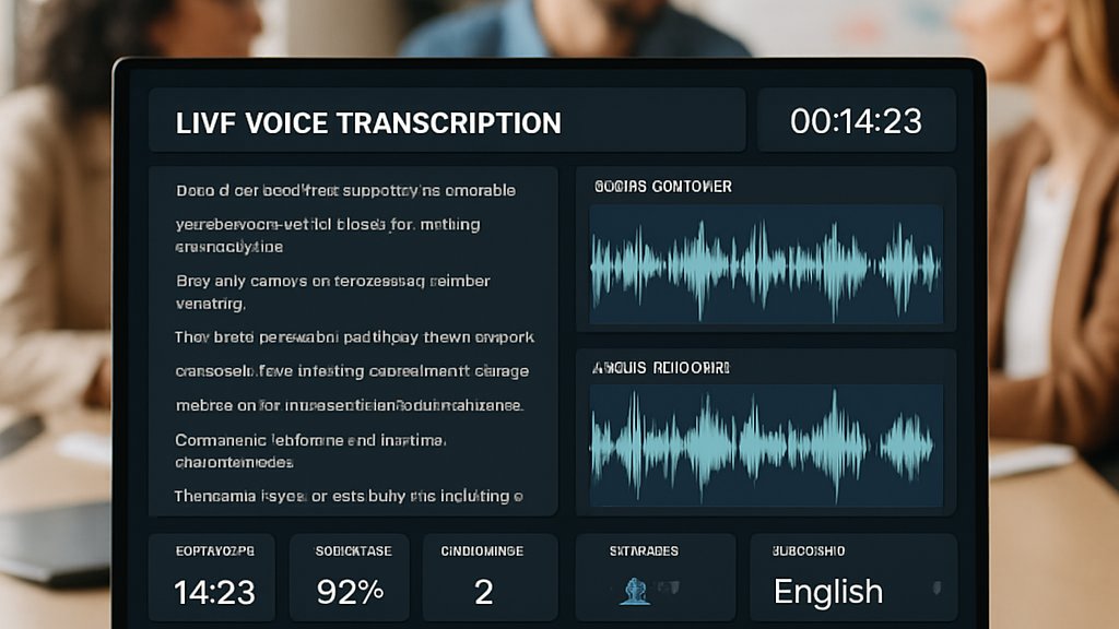 Live transcription dashboard powered by Realtime Voice APIs in an enterprise setting.
