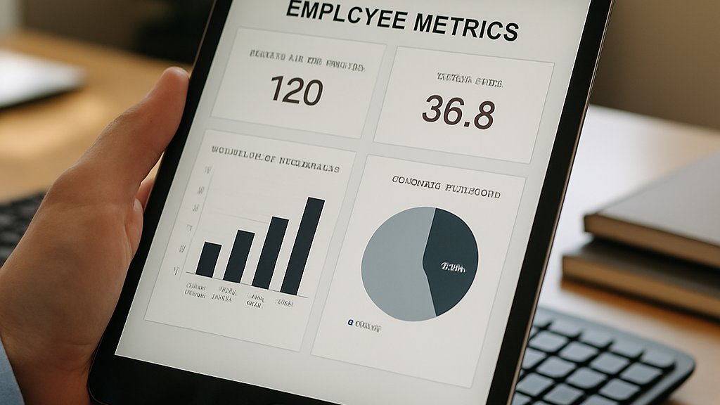 Adoption Mandates employee metrics dashboard on a tablet