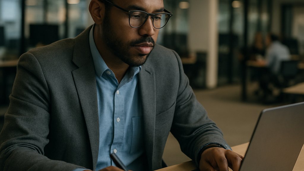 Tech employee at desk representing the AI Workforce in a shifting workplace