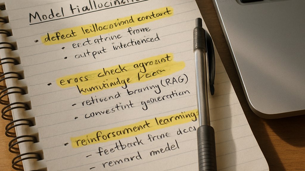 Handwritten notes about Model Hallucination Fix in natural setting