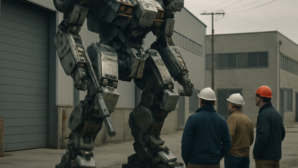 Transforming Mecha Robots concept tested outdoors in an industrial setting