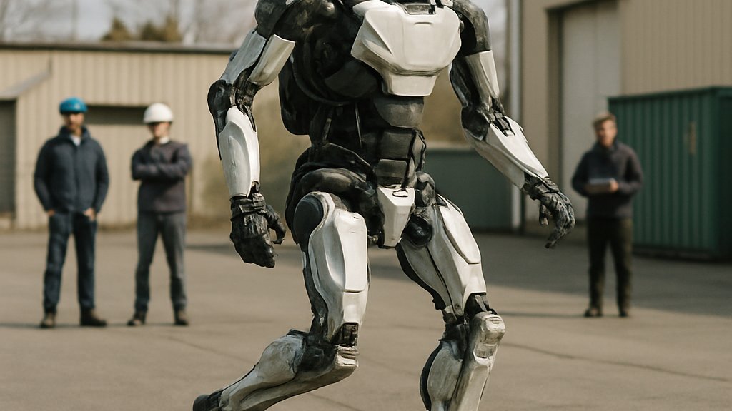 Transforming Mecha Robots field test in an outdoor robotics facility