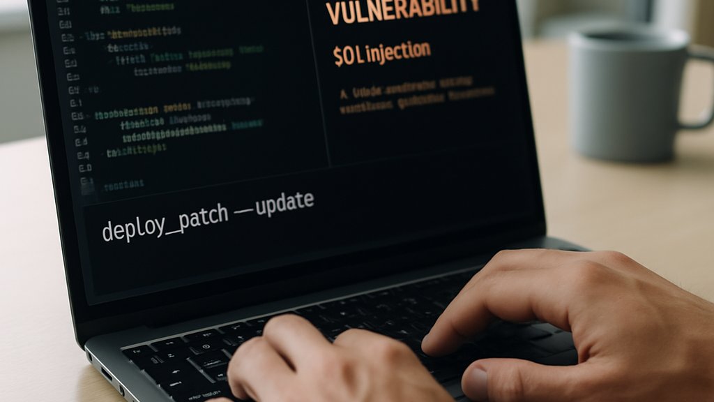 India Emergency Patching engineer deploying urgent security fixes on laptop