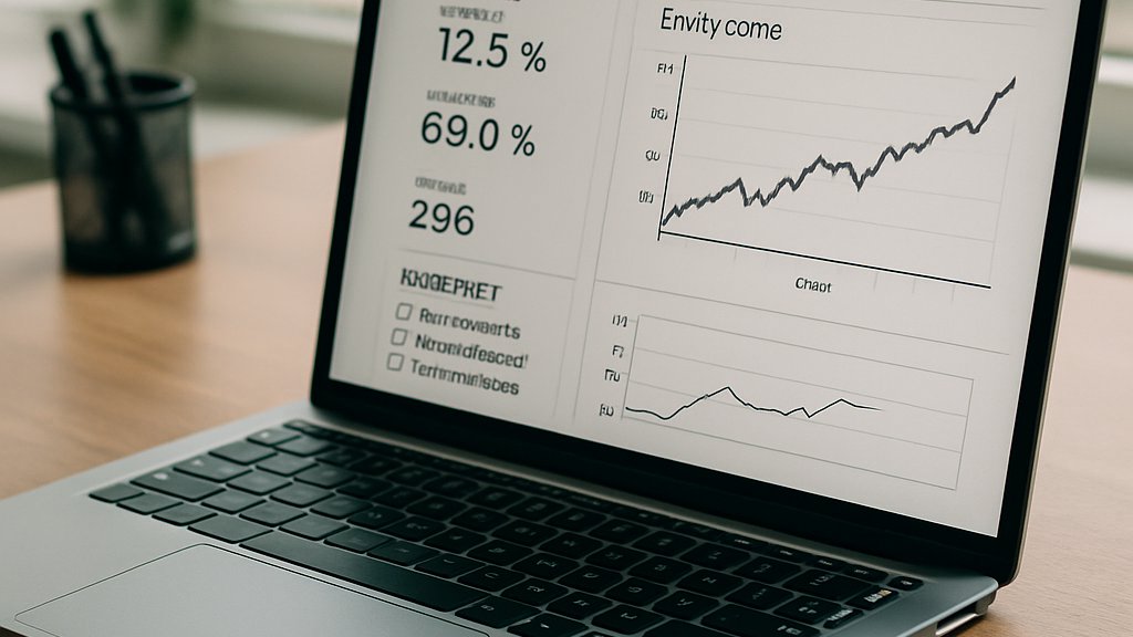 Intraday Trading Bots performance checklist on a laptop and notepad