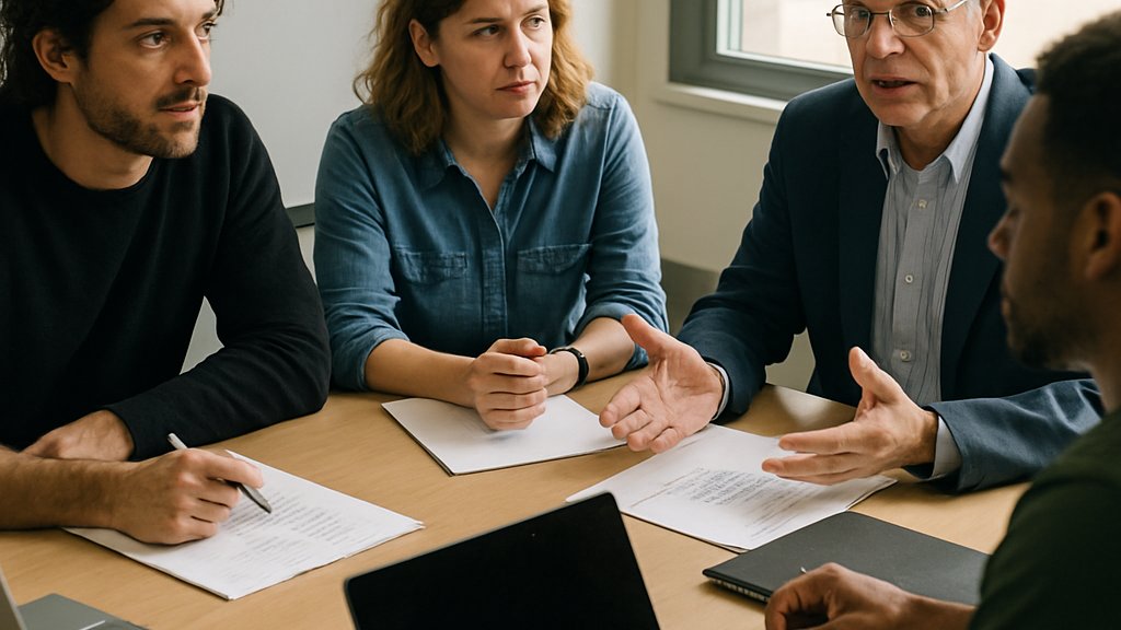 AI film editing discussion during a production meeting