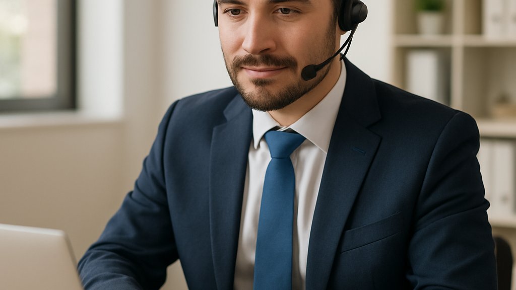 Service Agent providing professional support via digital tools.