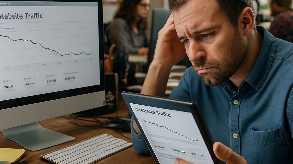 AI Search Interface impact on publisher traffic in an editorial office