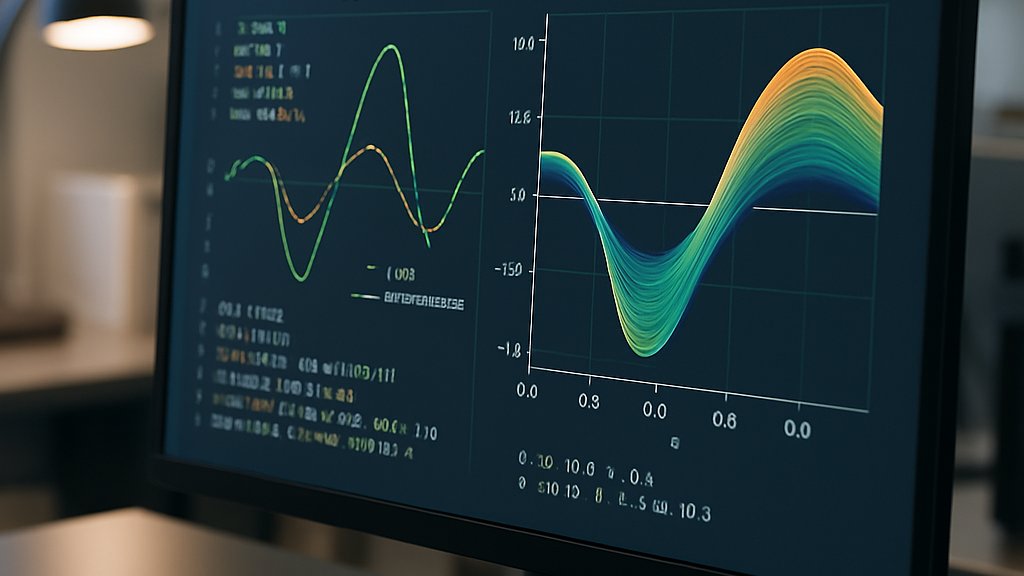 Computer monitor shows Scientific AI visualization of PDE solutions