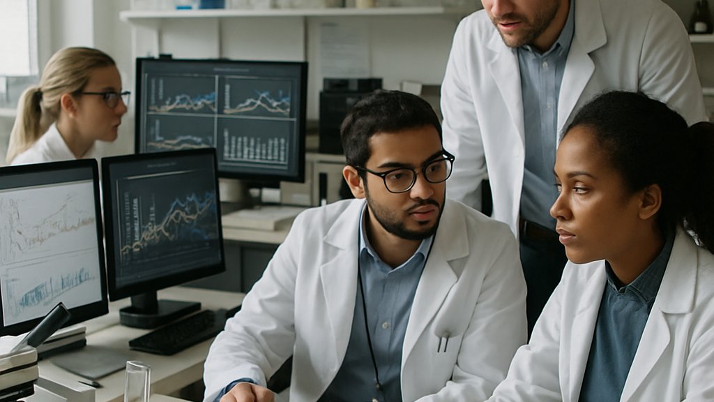 Frontier Lab Spinoffs research team collaborating in a lab office on breakthrough technology