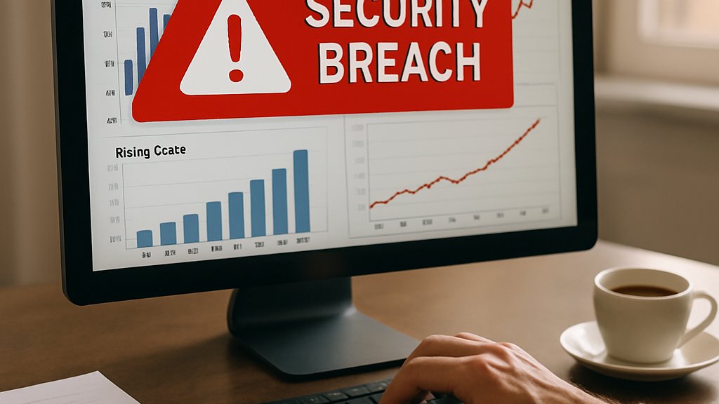 Realistic breach alert highlighting Shadow AI Cost on office computer.