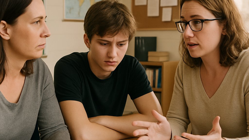 Counselor meeting with family about Platform Liability and student mental health