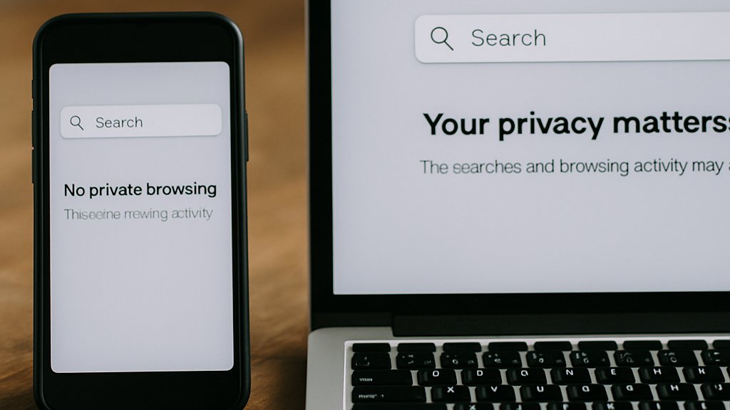 Smartphone and laptop reflect search AI backlash and privacy search demand
