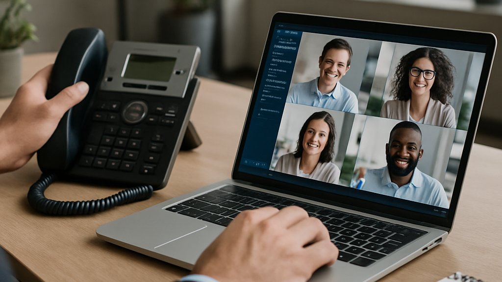 Hybrid worker using AI Workspace Voice for secure business calls