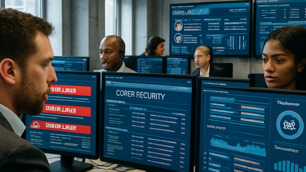 Sovereign AI Defense operations center monitoring cybersecurity dashboards