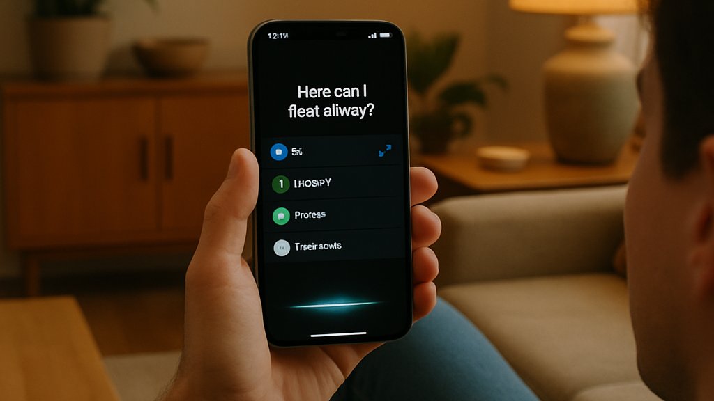 Person using iPhone AI Choice feature in their home