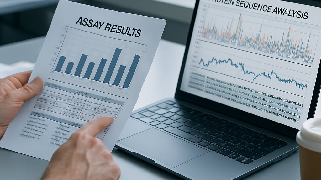 Biotech AI sequence analysis and assay review for drug discovery