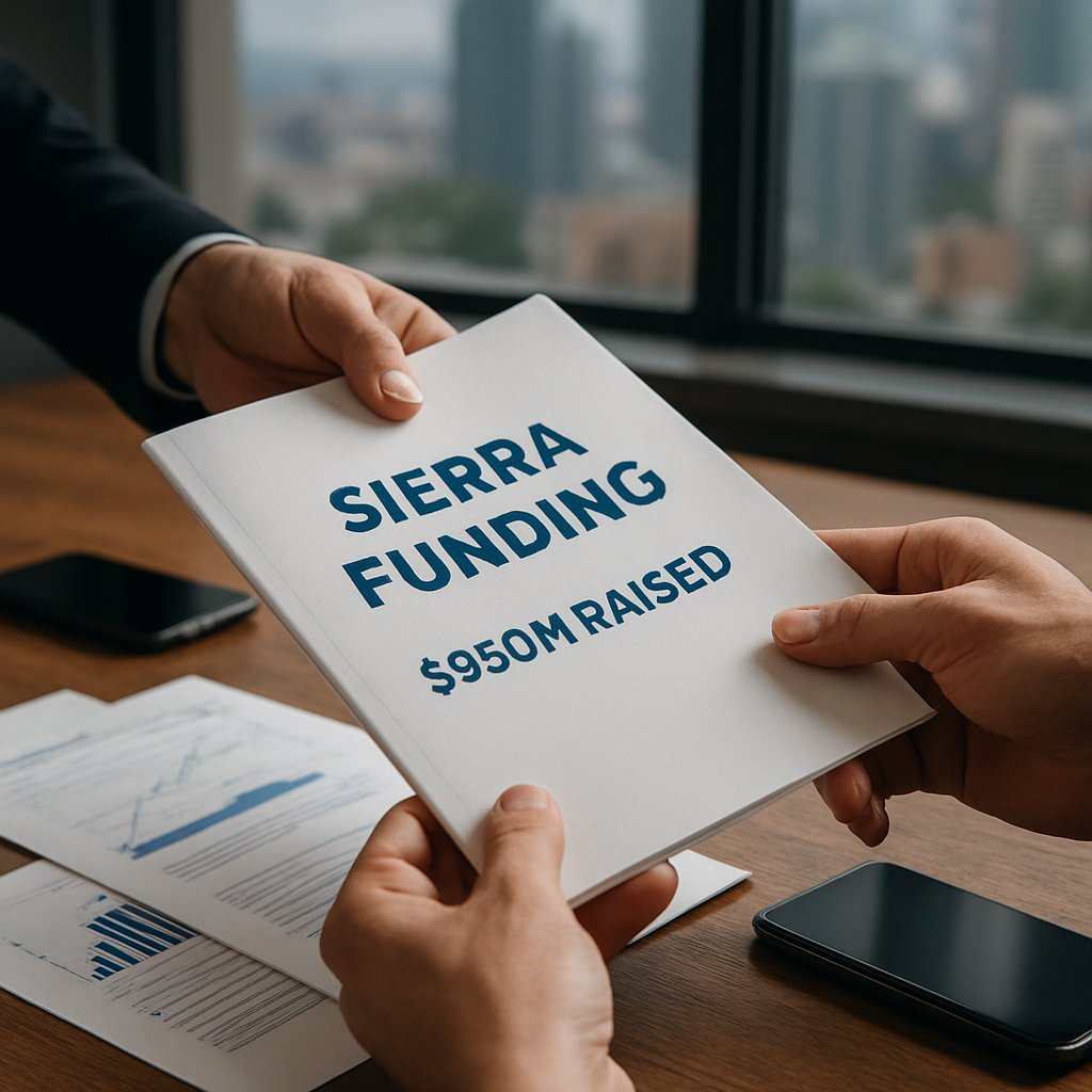 Financial report exchange highlighting Sierra Funding $950M investment news.