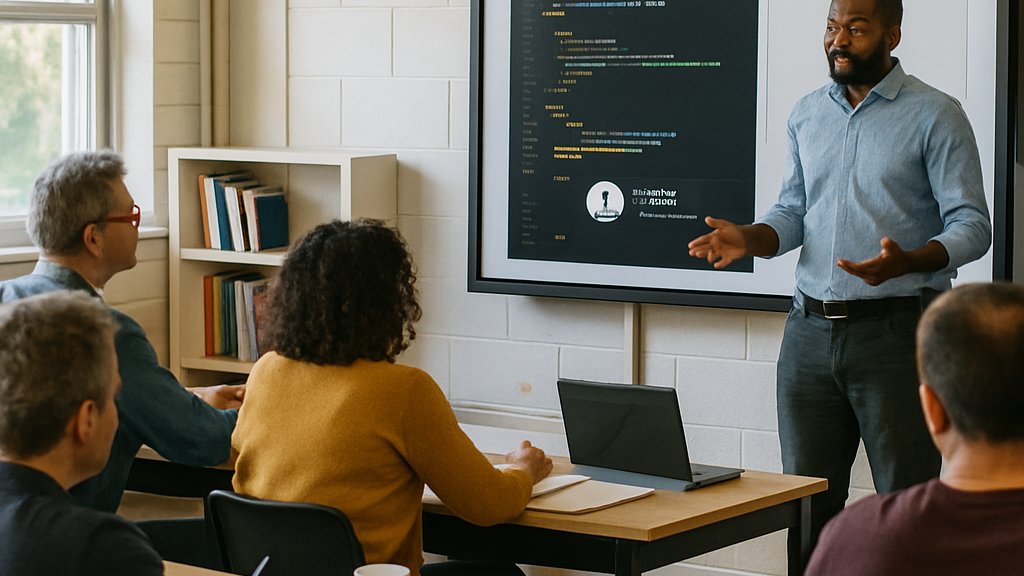 Students in an AI Workforce Development classroom learning new skills