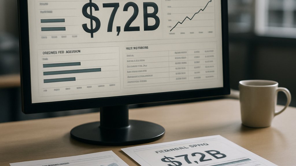Federal AI Contracts data report with charts showing the $7.2B surge