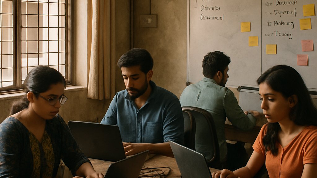 National AI Adoption startup workspace showing India’s growing AI ecosystem