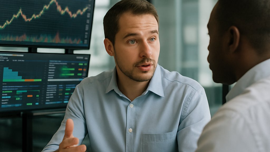Finance team discussing Algorithmic Trading risks and opportunities