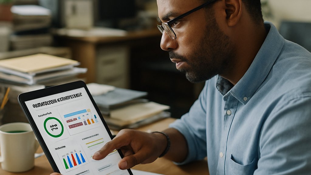 Teacher reviewing AI Education dashboard for lesson planning