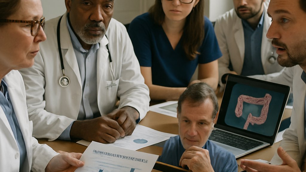 Medical team discussing Precision Bowel Oncology treatment decisions