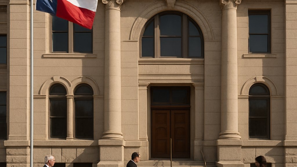 Consumer Privacy lawsuit outside a Texas courthouse