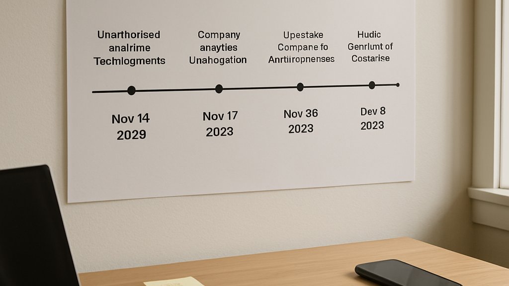 Timeline chart showing key events in Trellix Breach for review.