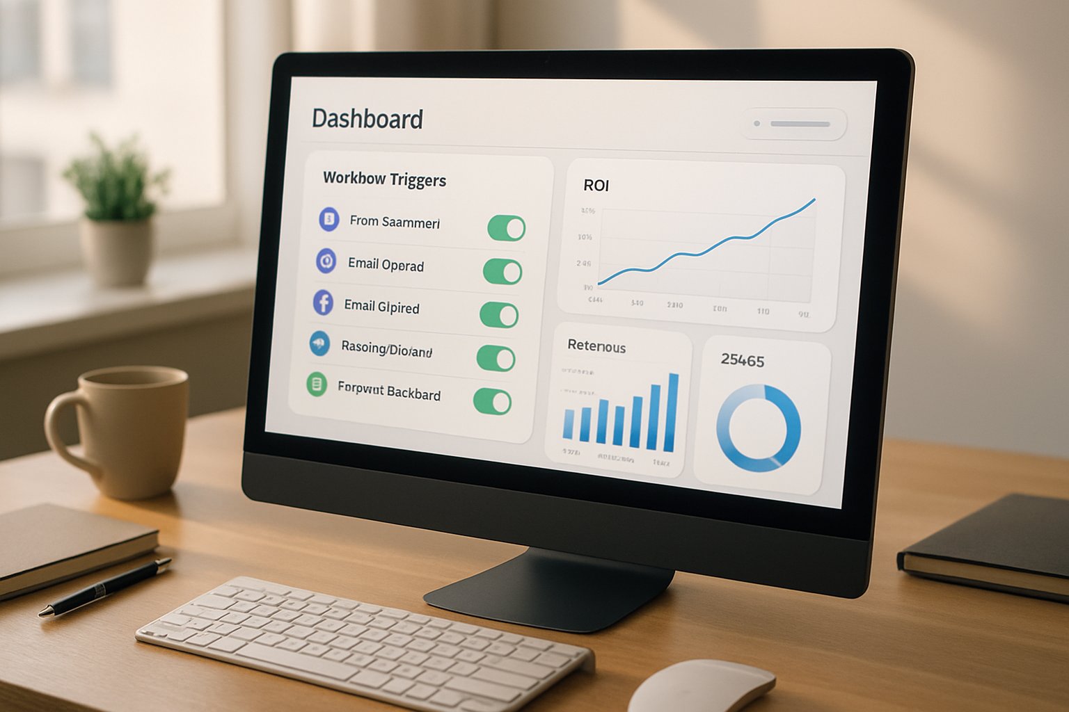 Dashboard showing Active Autonomous Agent Workflows and event-triggered ROI analytics.