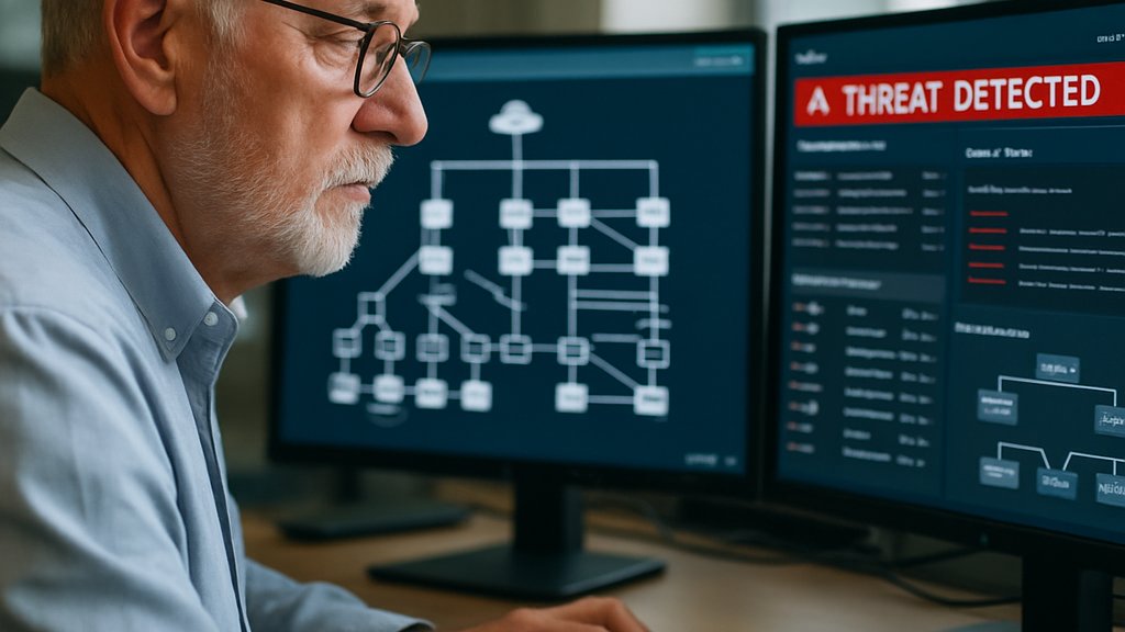 Agentic Network Operations administrator analyzing network topology and alerts