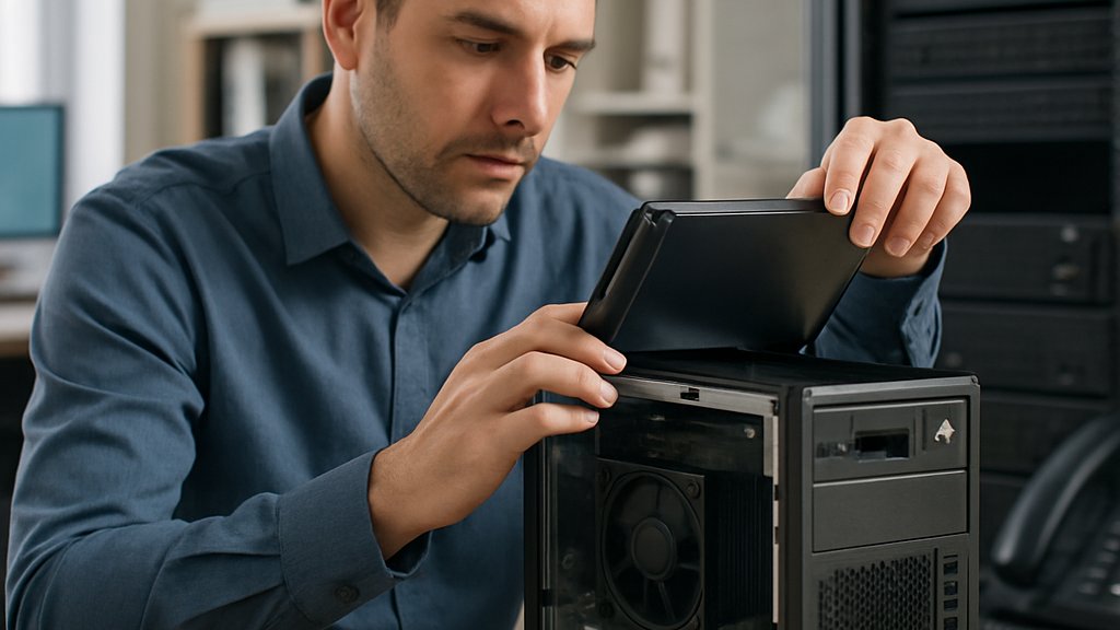 Deskside AI Supercomputer installed by an IT professional at work