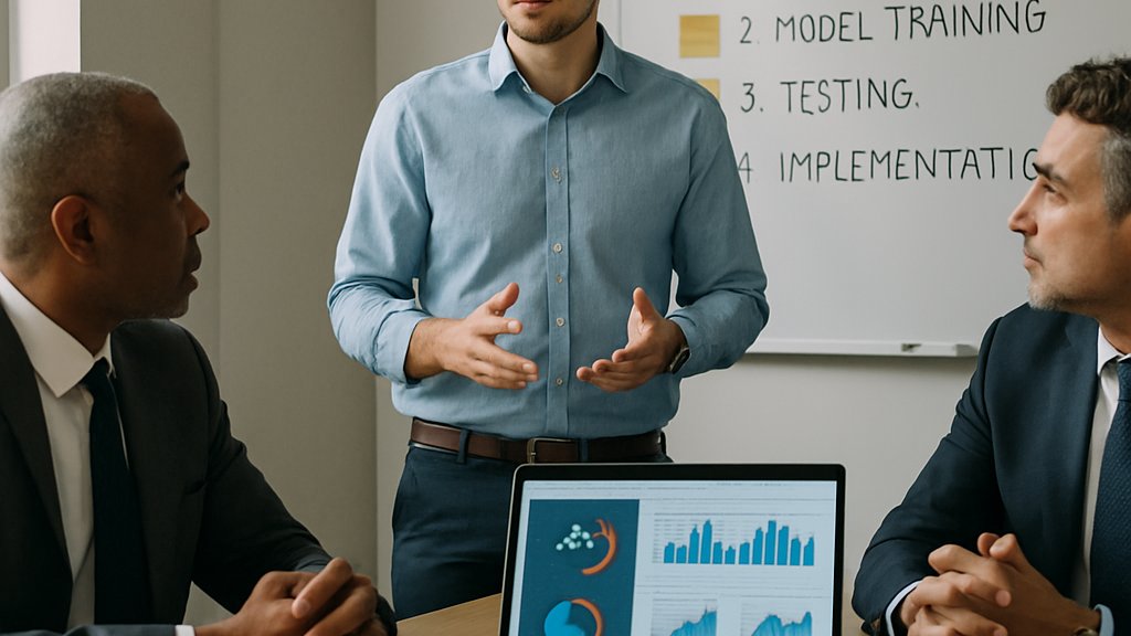 Team planning Enterprise AI Rollouts in a modern office