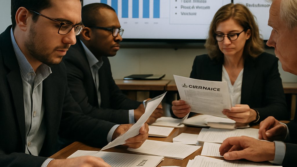 Frontier AI Diplomacy policy team reviewing AI regulation documents