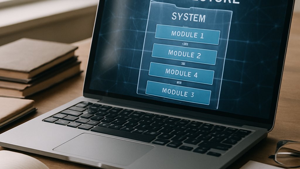 Quantum Network AI modular architecture concept on an engineer desk