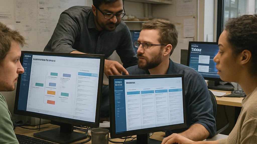 AI Startup Rollups automation dashboard in a vertical SaaS operations office