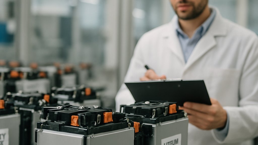 Battery modules illustrating AI Battery Demand in clean manufacturing line