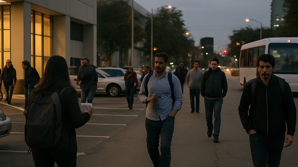 Tech campus scene reflects AI Industry Culture workforce shifts