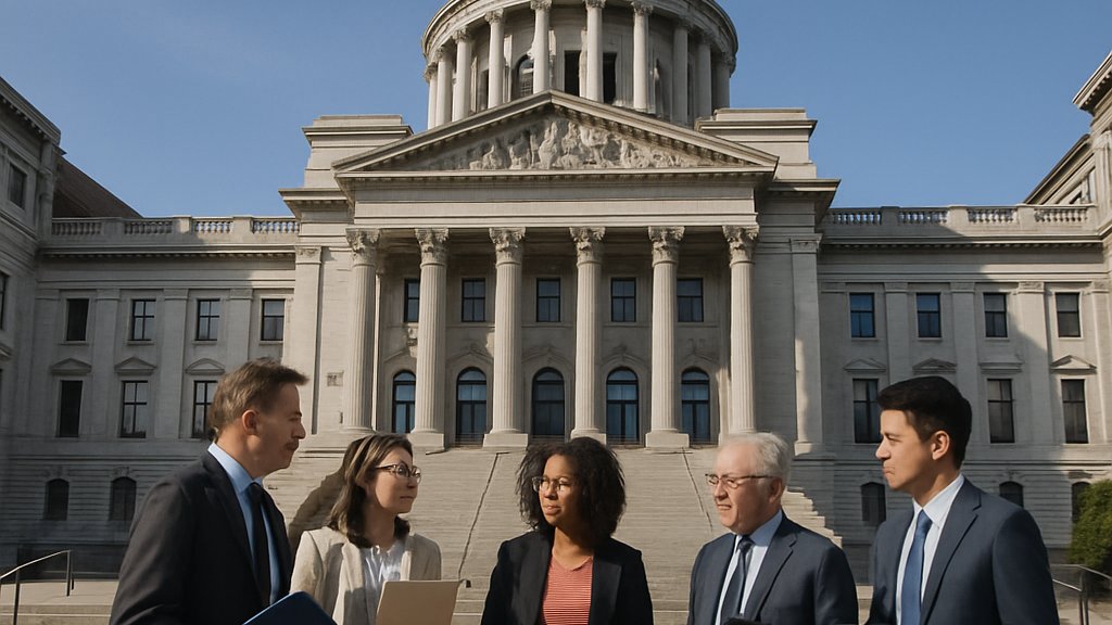 State capitol scene illustrating AI Governance Policy and new regulatory debates