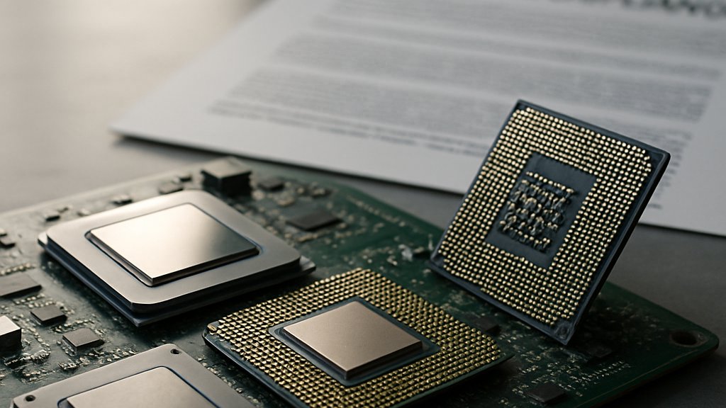 Semiconductor chips and export paperwork tied to China AI Chips trade rules