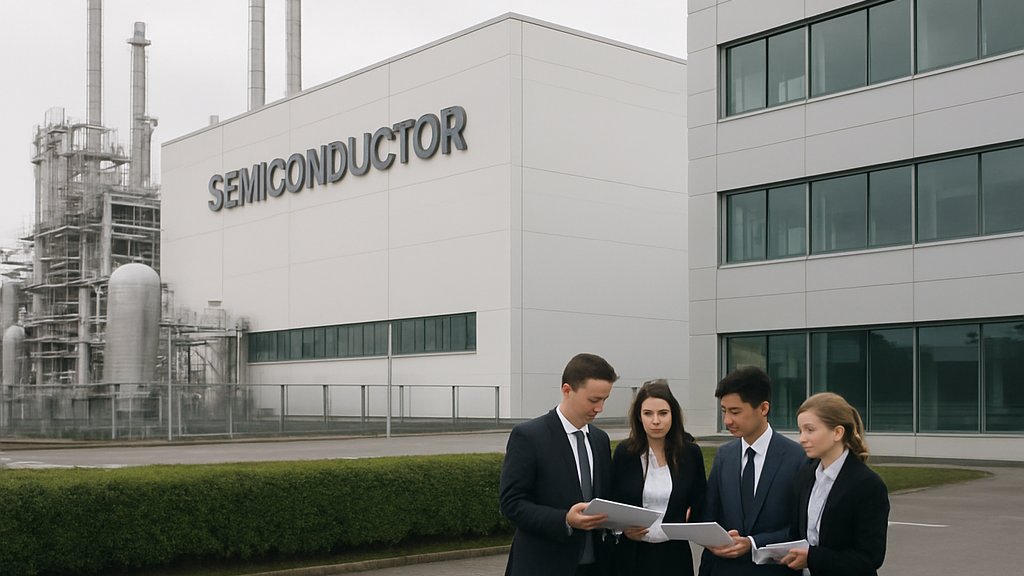 AI Semiconductor Stocks growth near modern chip manufacturing facility