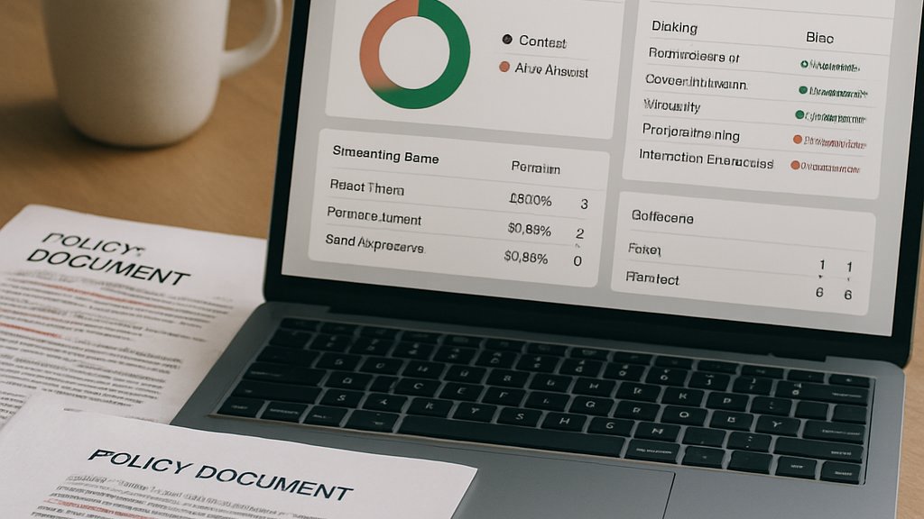 Enterprise Compliance AI dashboard with policy documents and governance workflow