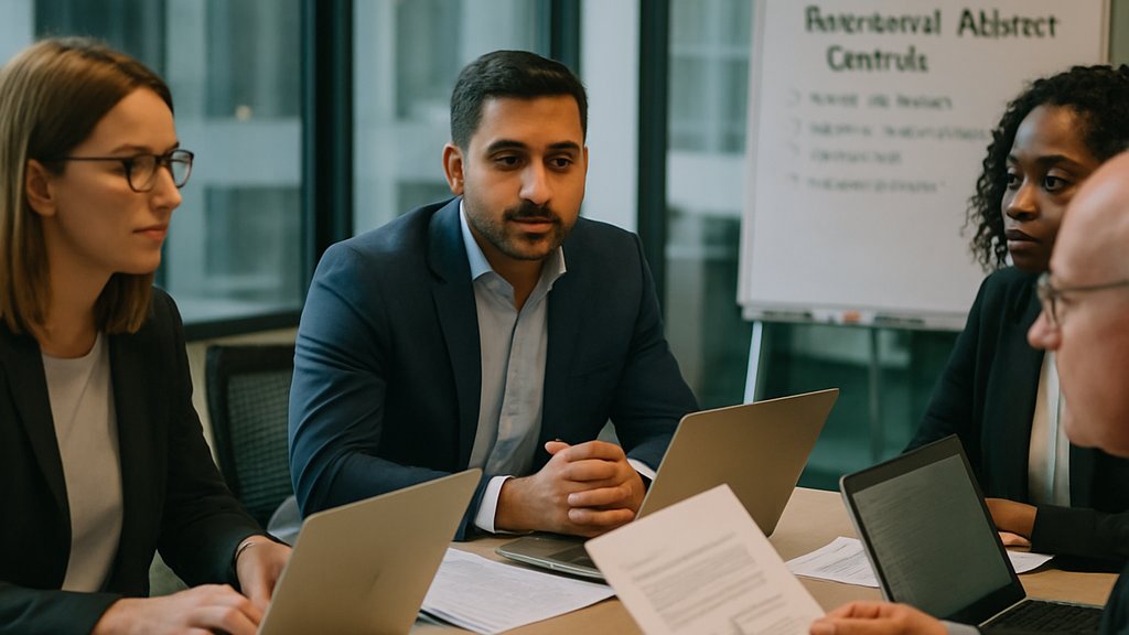 AI Investment Adviser compliance meeting in a crypto office