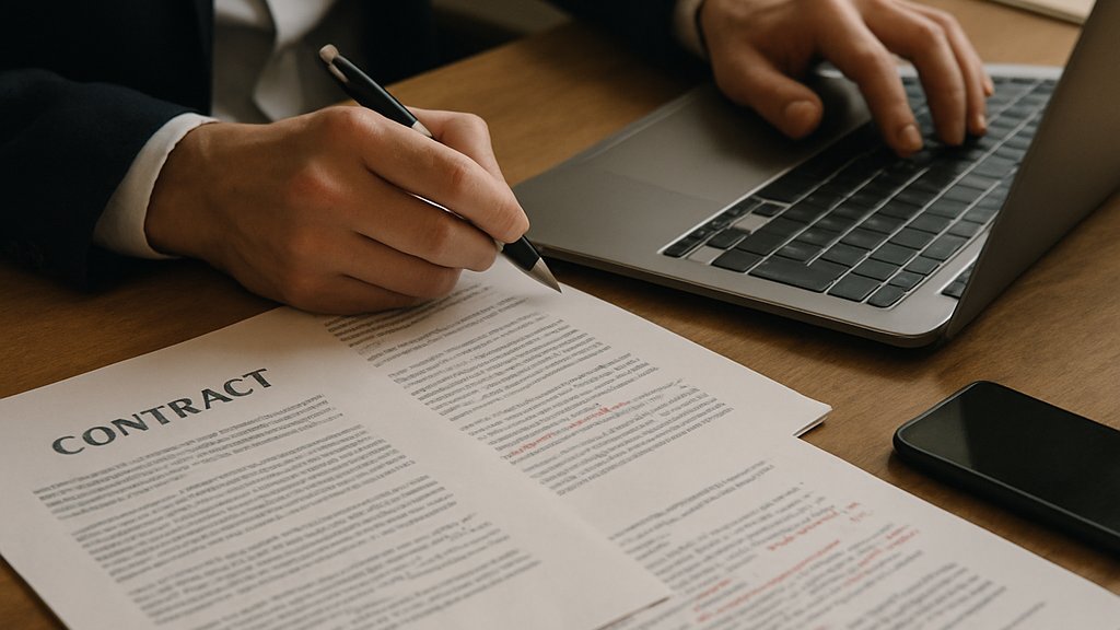 Attorney workspace with Legal AI Platform and contract documents