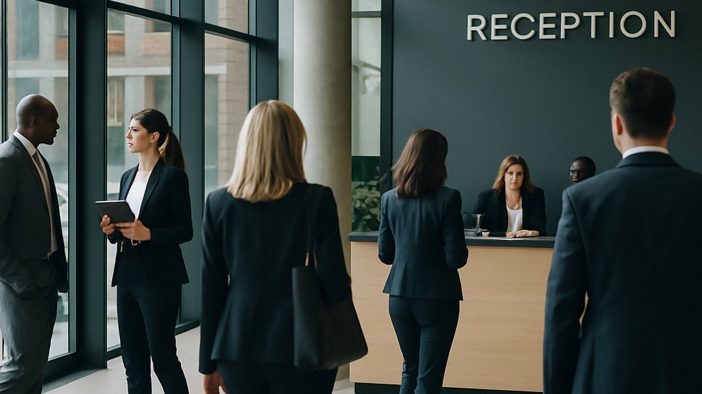 Modern London lobby showing AI Real Estate expansion in office space