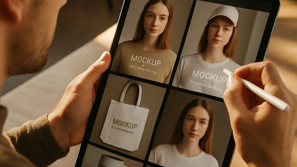 Designer reviewing AI Image Generation results with Apple tools