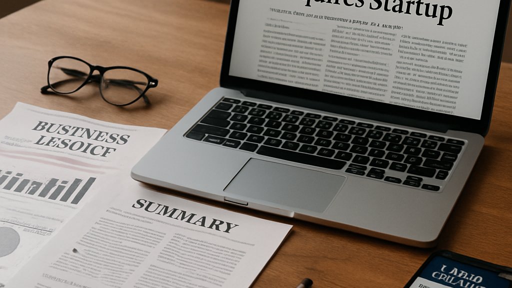 Business desk scene illustrating an AI Acquisition Deal and market analysis