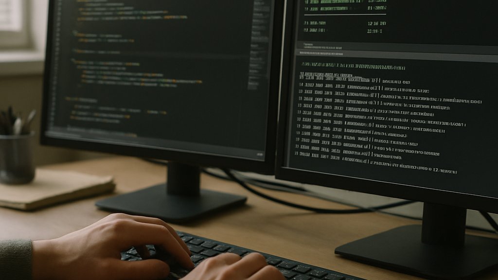 AI Coding Agents developer testing code on dual monitors