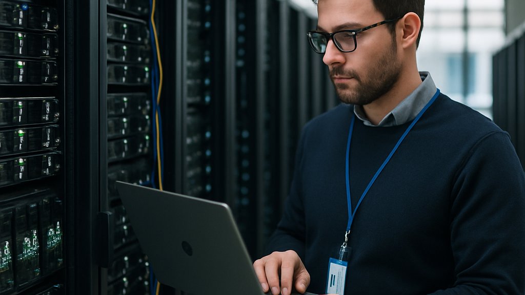 Engineer monitoring GPU Cloud Infrastructure for scalable AI deployment